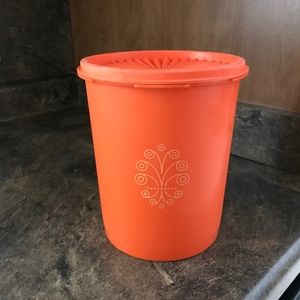 Vintage Orange Tupperware Canister